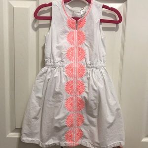 White and coral dress!